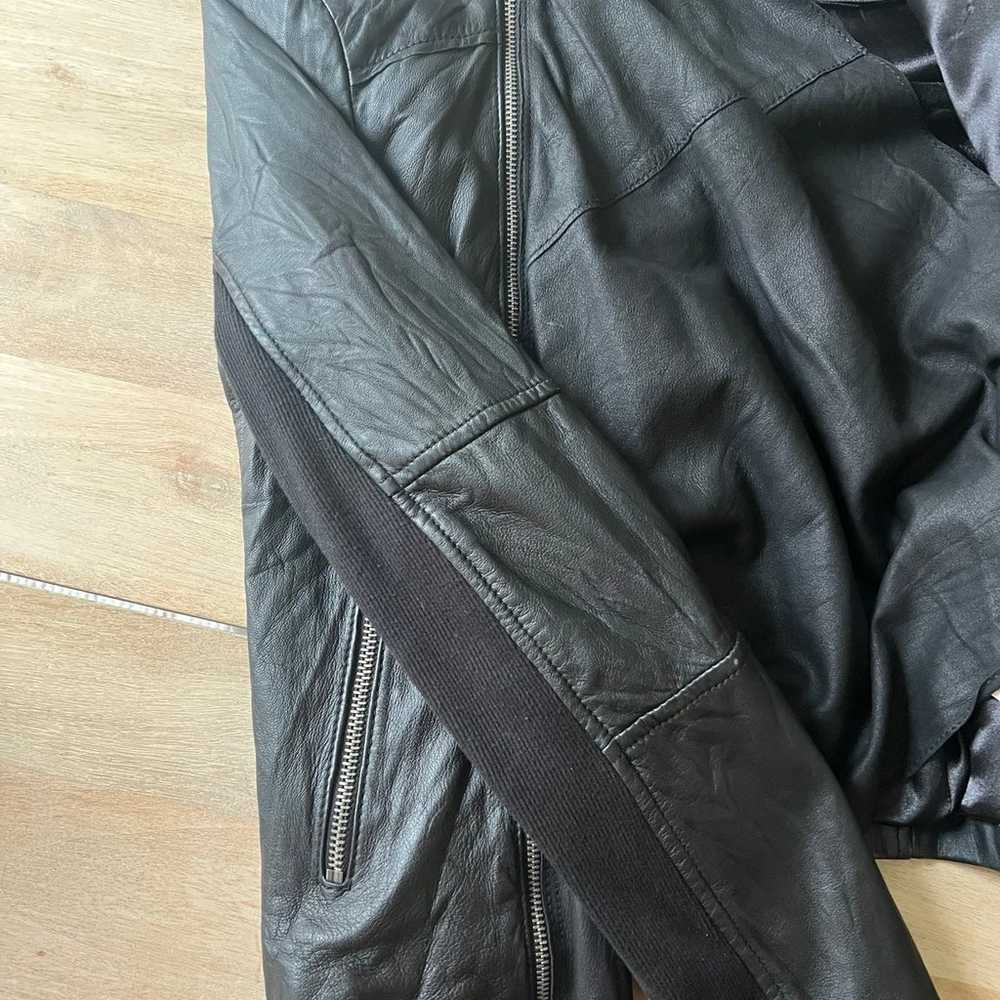 Zara genuine leather black jacket - image 7