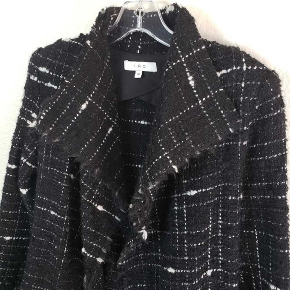 IRO 'Campispe' Tweed Frayed Belted Jacket size 36… - image 7