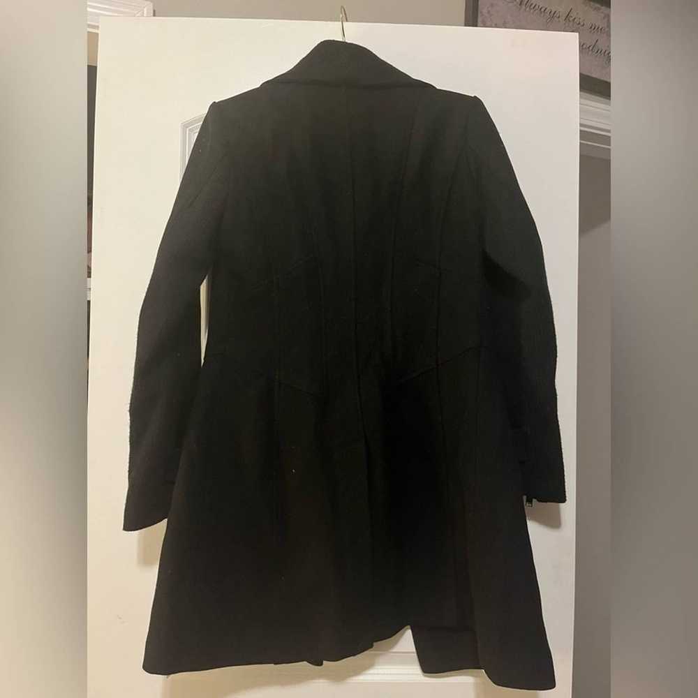 Black GUESS Double Breasted Coat Size S - image 6