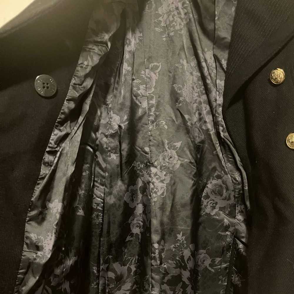 Black GUESS Double Breasted Coat Size S - image 7