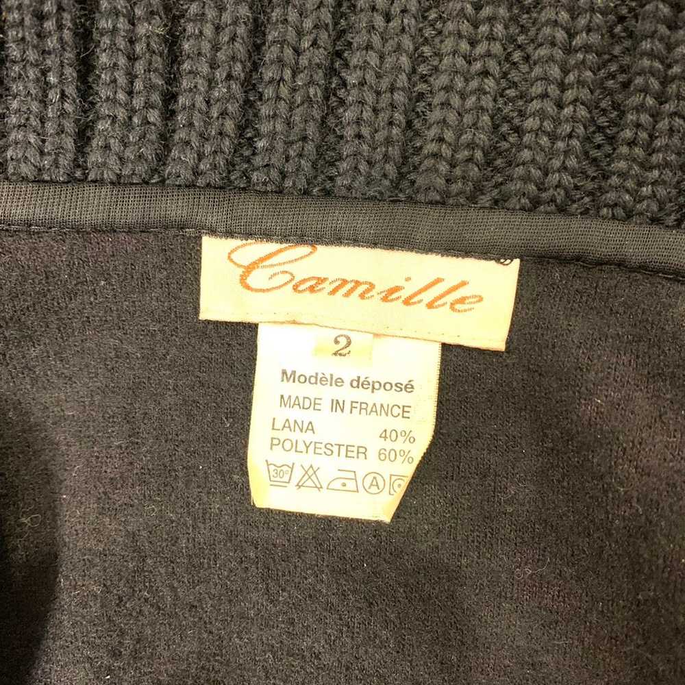 Camille vintage Black Wool Coat Size 2 - image 6