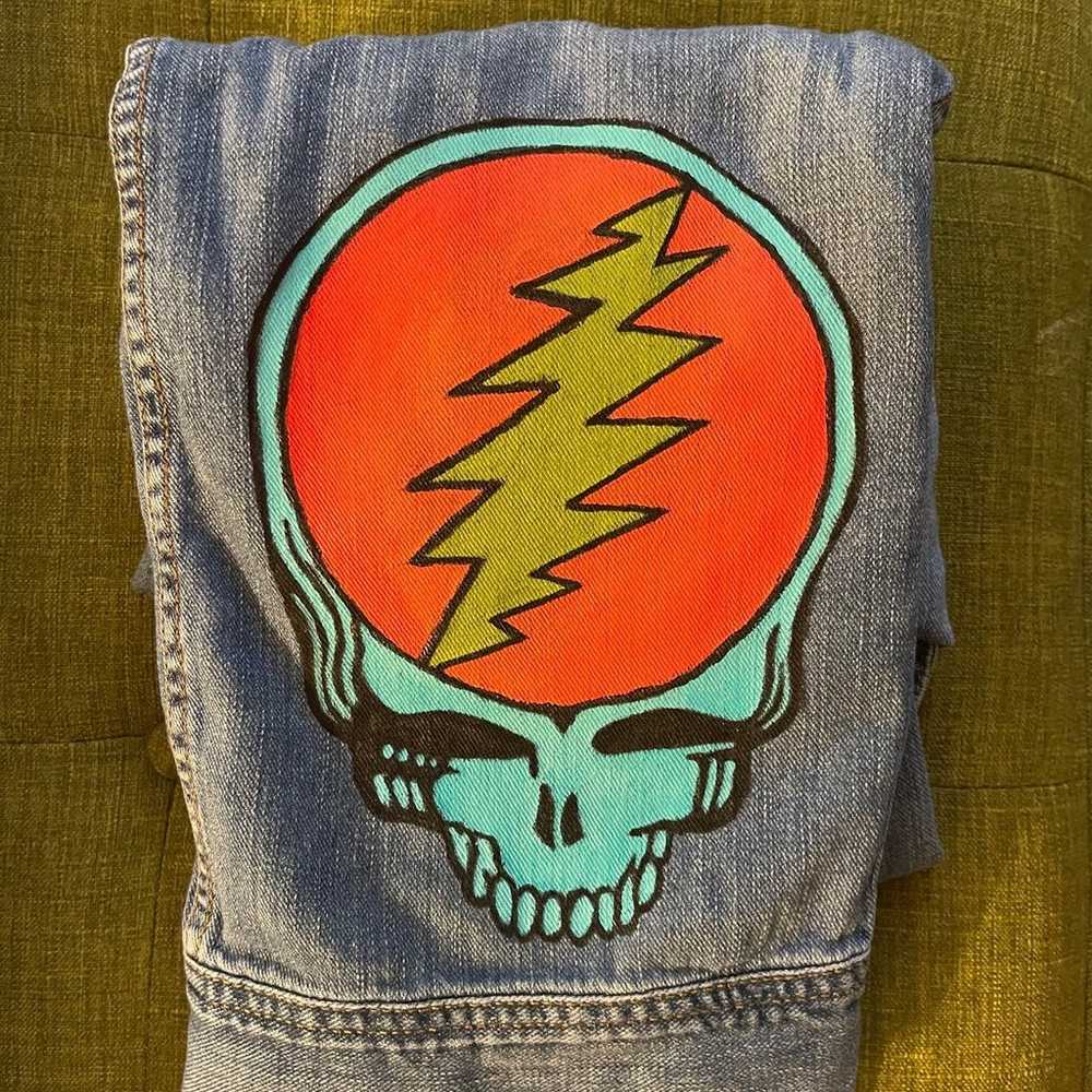 Hand painted stealie jean jacket ⚡️ - image 5