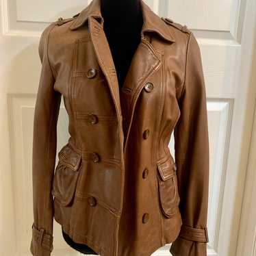 Anthropologie Leather Jacket Brown S - image 1