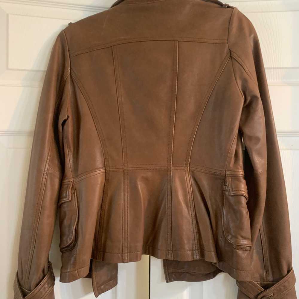 Anthropologie Leather Jacket Brown S - image 3