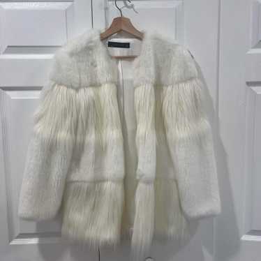 Rare ZARA White Fur Coat NWOT