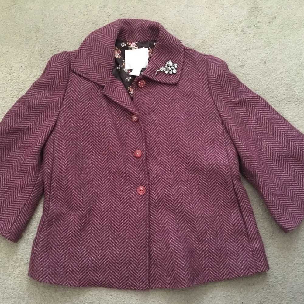 Rebecca Taylor Wool Silk Tweed Jacket * 8 * Pink … - image 1