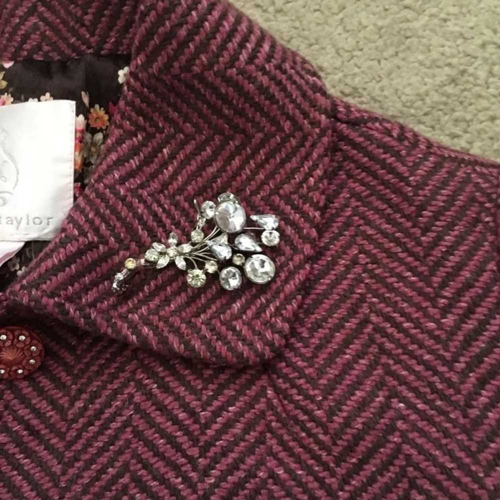 Rebecca Taylor Wool Silk Tweed Jacket * 8 * Pink … - image 2