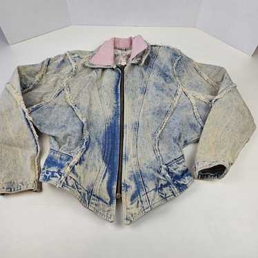 Vtg Outerwear by Phoenix Womens Denim Moto Jacket… - image 1