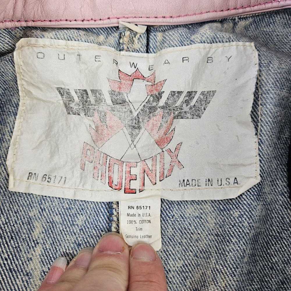 Vtg Outerwear by Phoenix Womens Denim Moto Jacket… - image 7