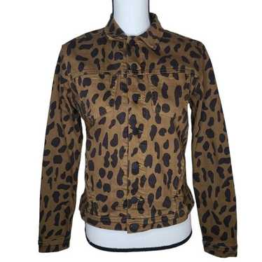 L'Agence Celine Cheetah Denim Jacket 1321SAK Mediu