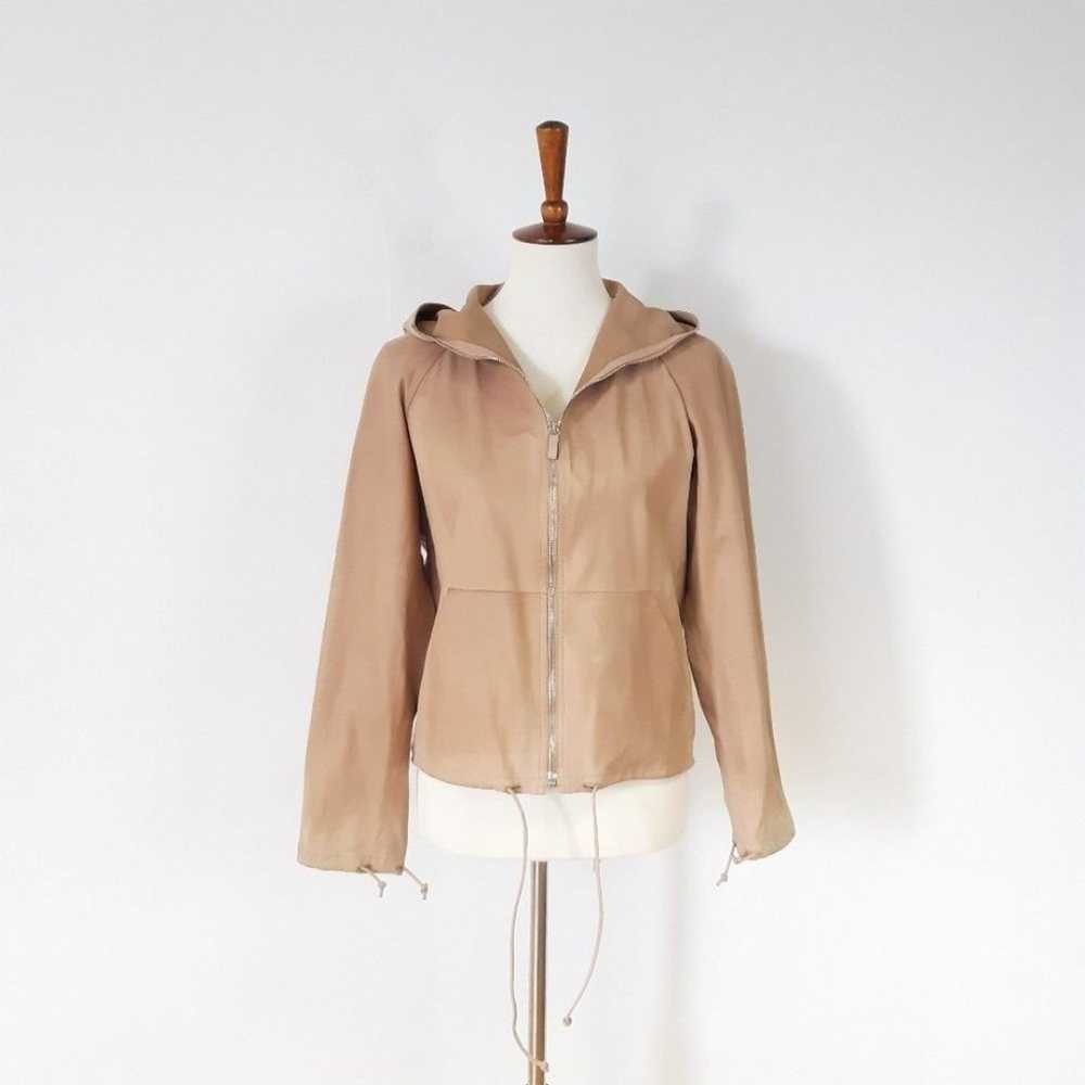 Calvin Klein | Calf Leather Hooded Jacket in Tan - image 2