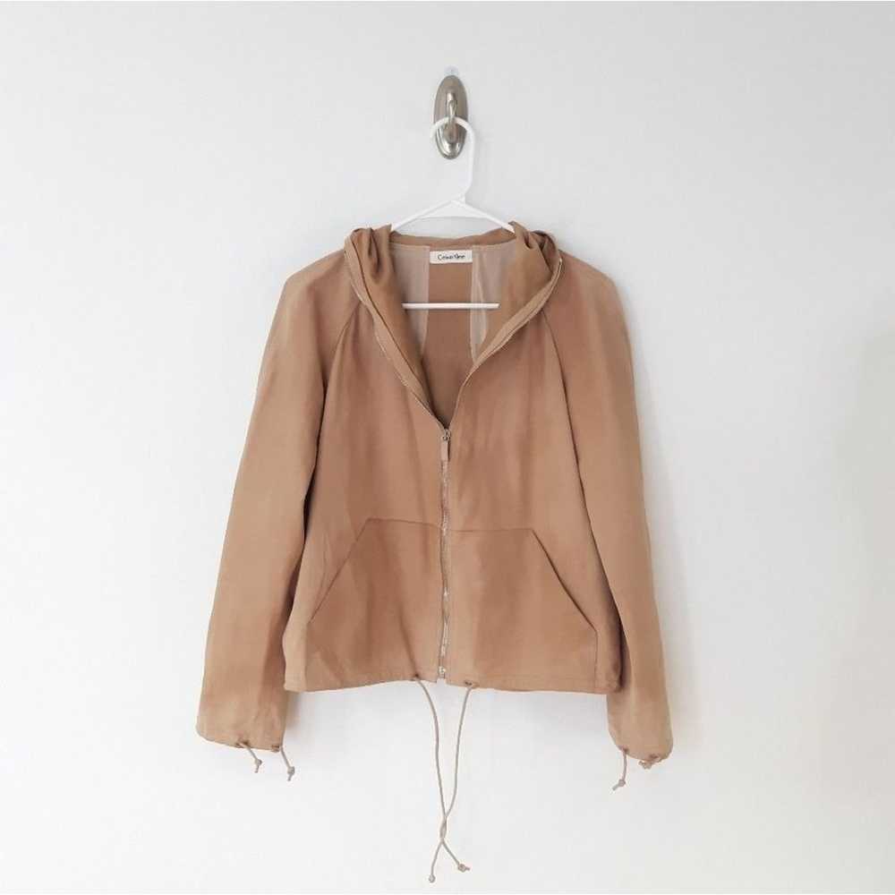 Calvin Klein | Calf Leather Hooded Jacket in Tan - image 5