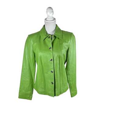 Vintage Bernardo Lime Green Leather Shacket