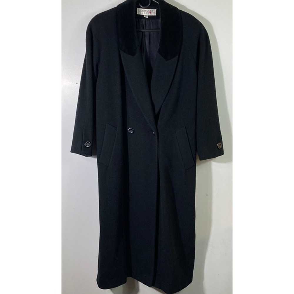 Womens Vintage Larry Levine Wool Long Coat Black … - image 1