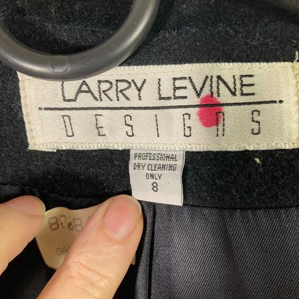 Womens Vintage Larry Levine Wool Long Coat Black … - image 8