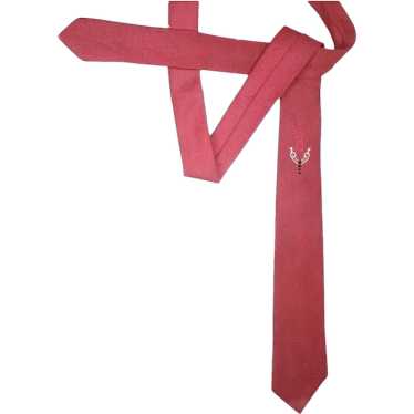 Monogram Necktie Initial B, Maroon Thin Tie, 50s … - image 1