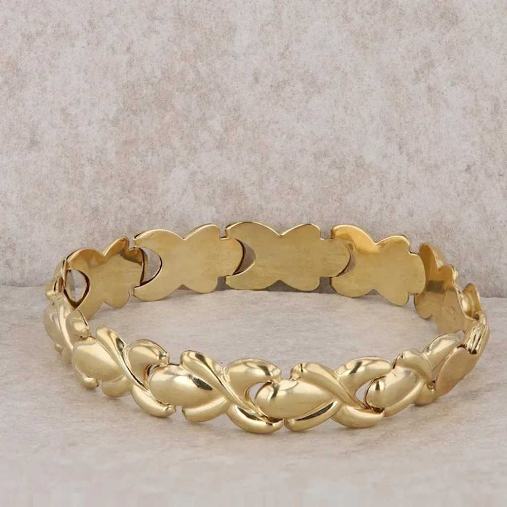 10k Yellow Gold Fashion Link Style Polished Brace… - image 2