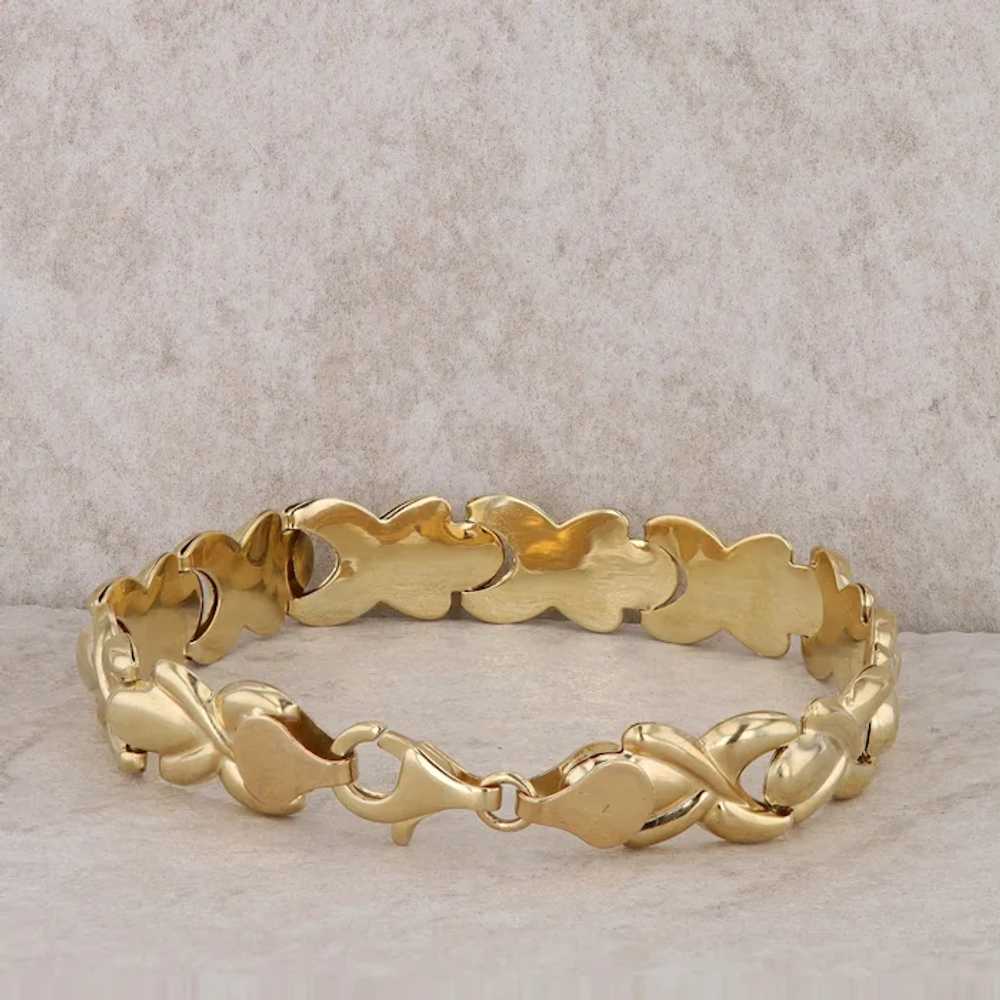 10k Yellow Gold Fashion Link Style Polished Brace… - image 3