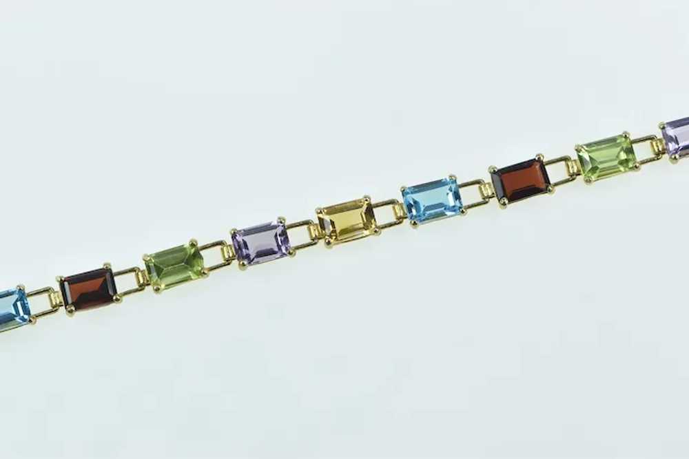10K Emerald Cut Gemstone Rainbow Bracelet Bracele… - image 2
