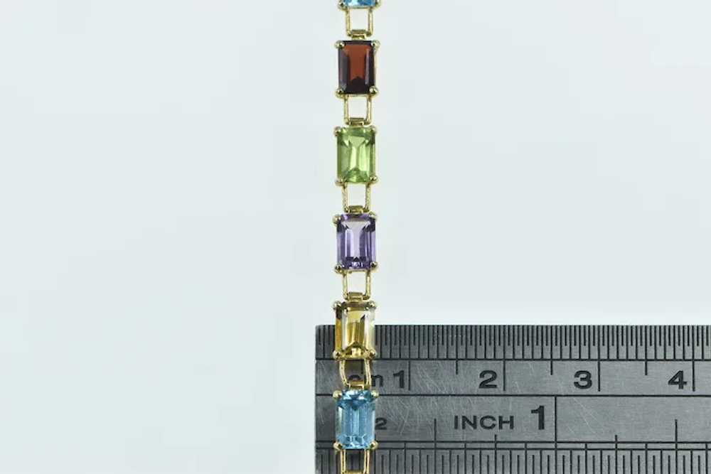 10K Emerald Cut Gemstone Rainbow Bracelet Bracele… - image 4