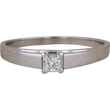 14k White Gold Princess Cut Diamond Solitaire Ring - image 1