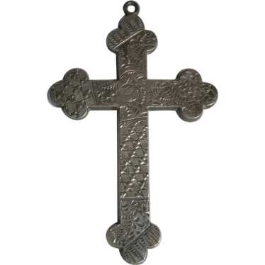 Antique sterling silver Aesthetic cross pendant Bi