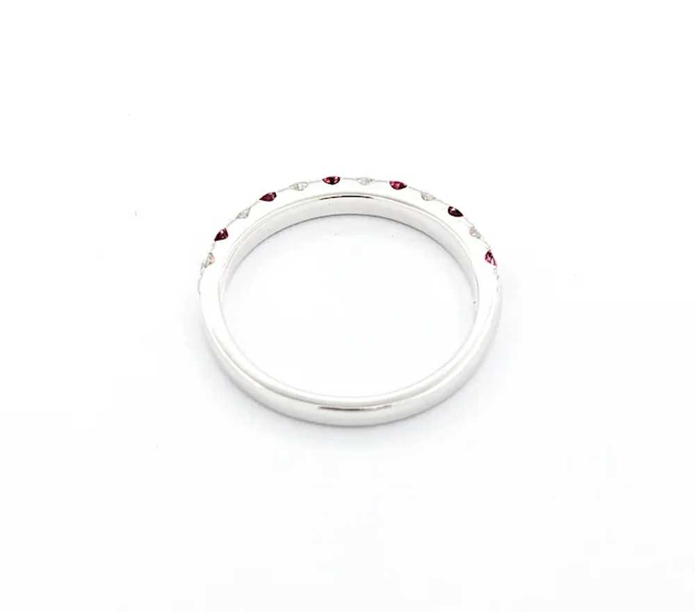 1.29ct Red Ruby and Diamond Ring in White Gold - image 7