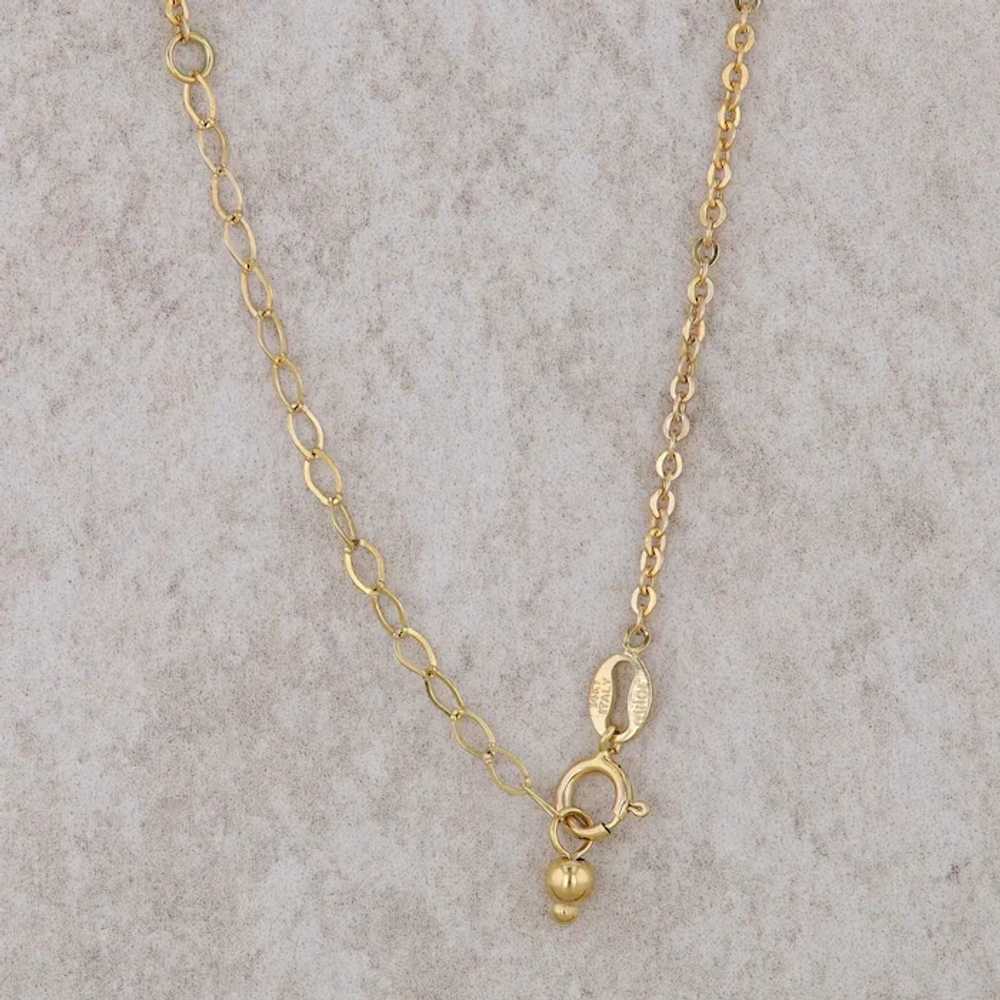14k Yellow Gold Graduated Beaded Chain Necklace 2… - image 2