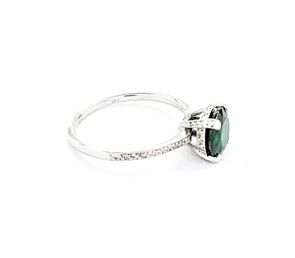 2.04 Tsavorite Garnet and Diamond Ring in 18k Whi… - image 5
