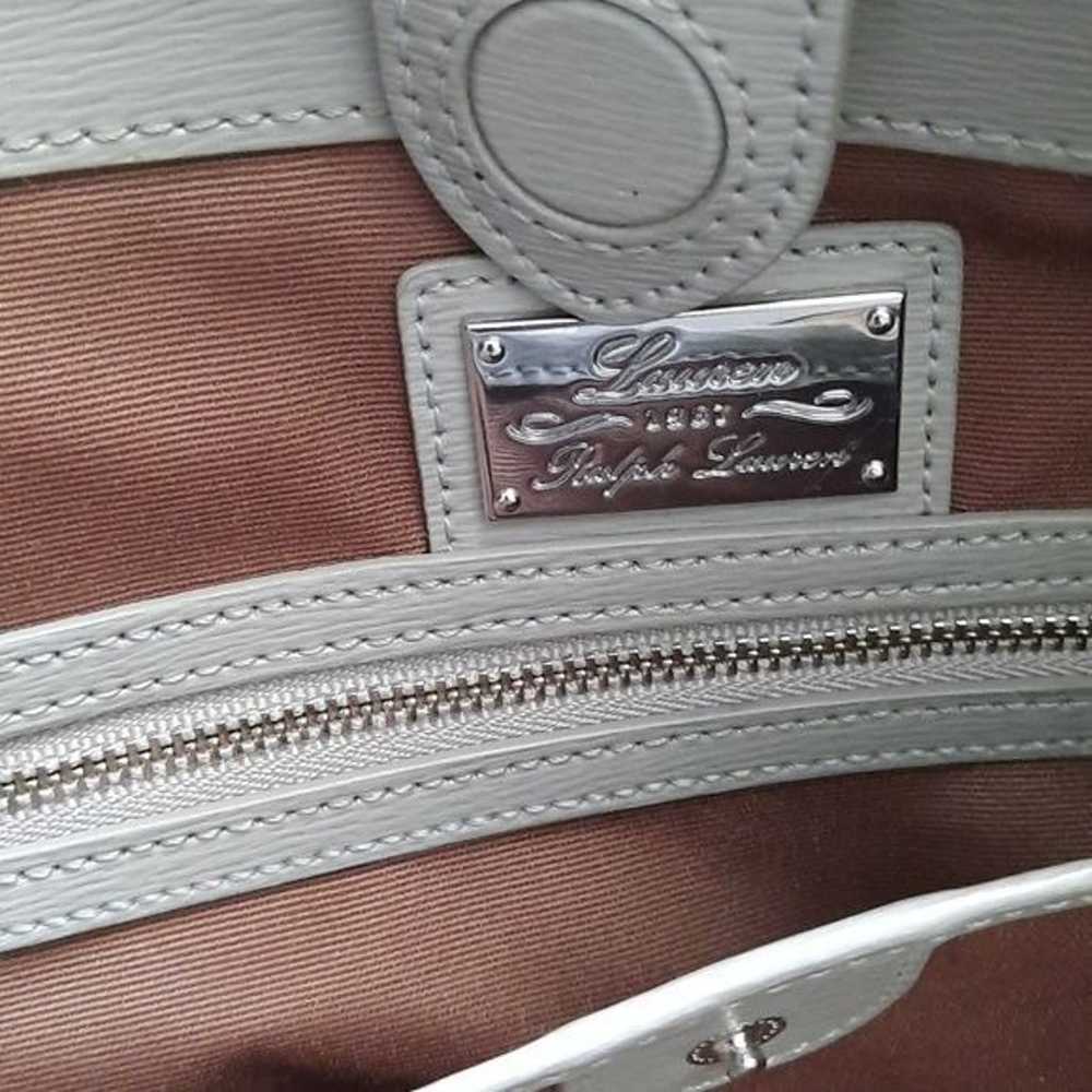 Ralph Lauren Lite Grey Newbury Leather Large Satc… - image 5