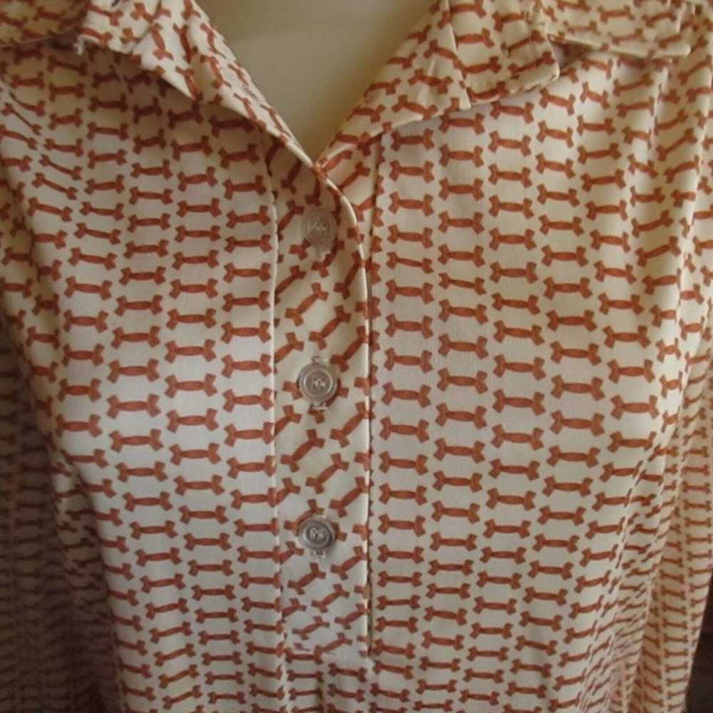 Vintage Womens Top Medium 1970's Stretch Polyeste… - image 3