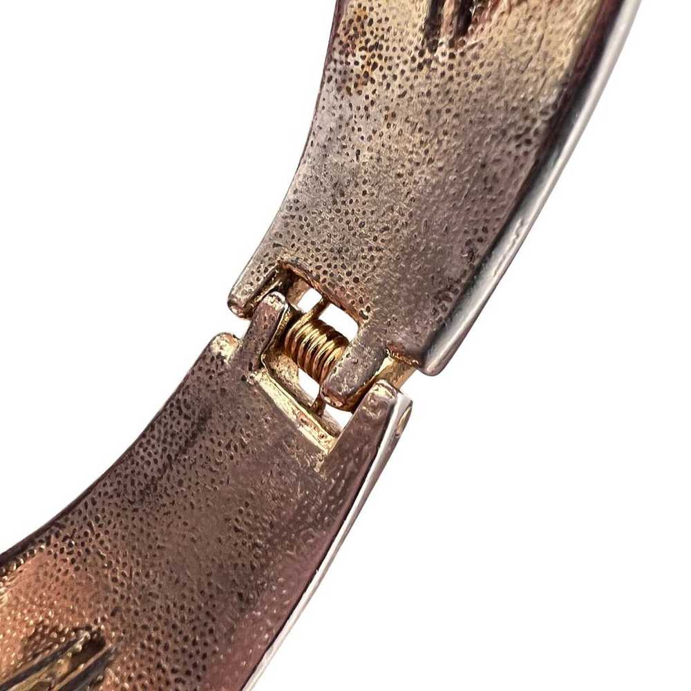 Vintage Two-toned Clamper Bracelet, Hinged Closure - image 9