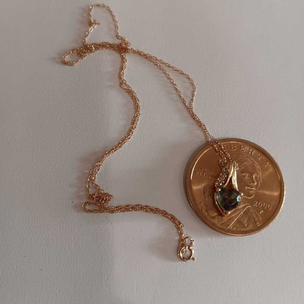 10k mystic topaz pendant and necklace - image 2