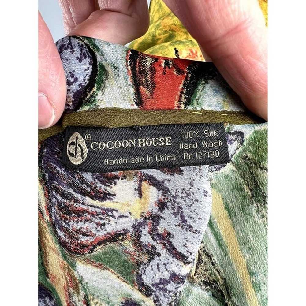 VTG Cocoon House Pure Silk Charmeuse Scarf Iris V… - image 3