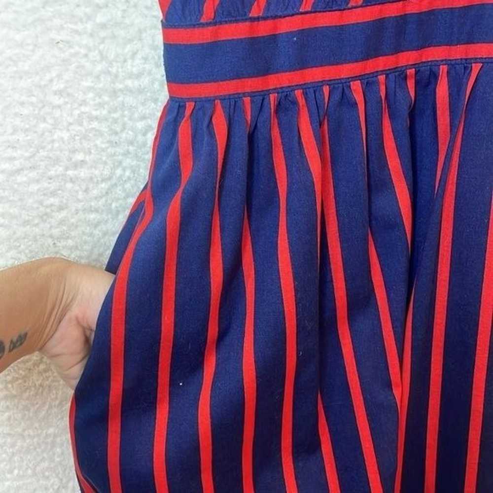 Vintage Lanz Womens Red Blue Stripe Pleated Wrap … - image 3