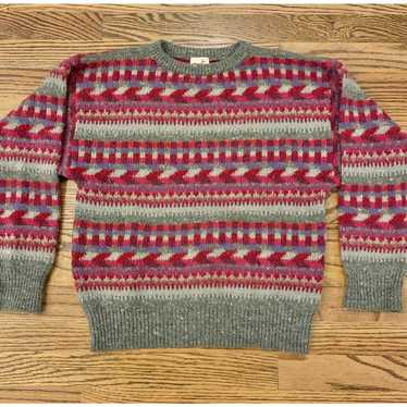 Vintage 1980's Mondi Wool Sweater Retro Fair Isle… - image 1