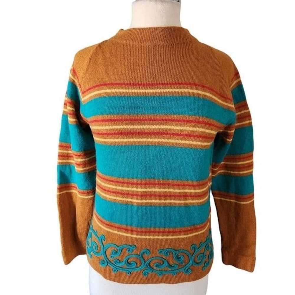 Vintage Darlene Small 70s Wool Striped Colorful S… - image 2