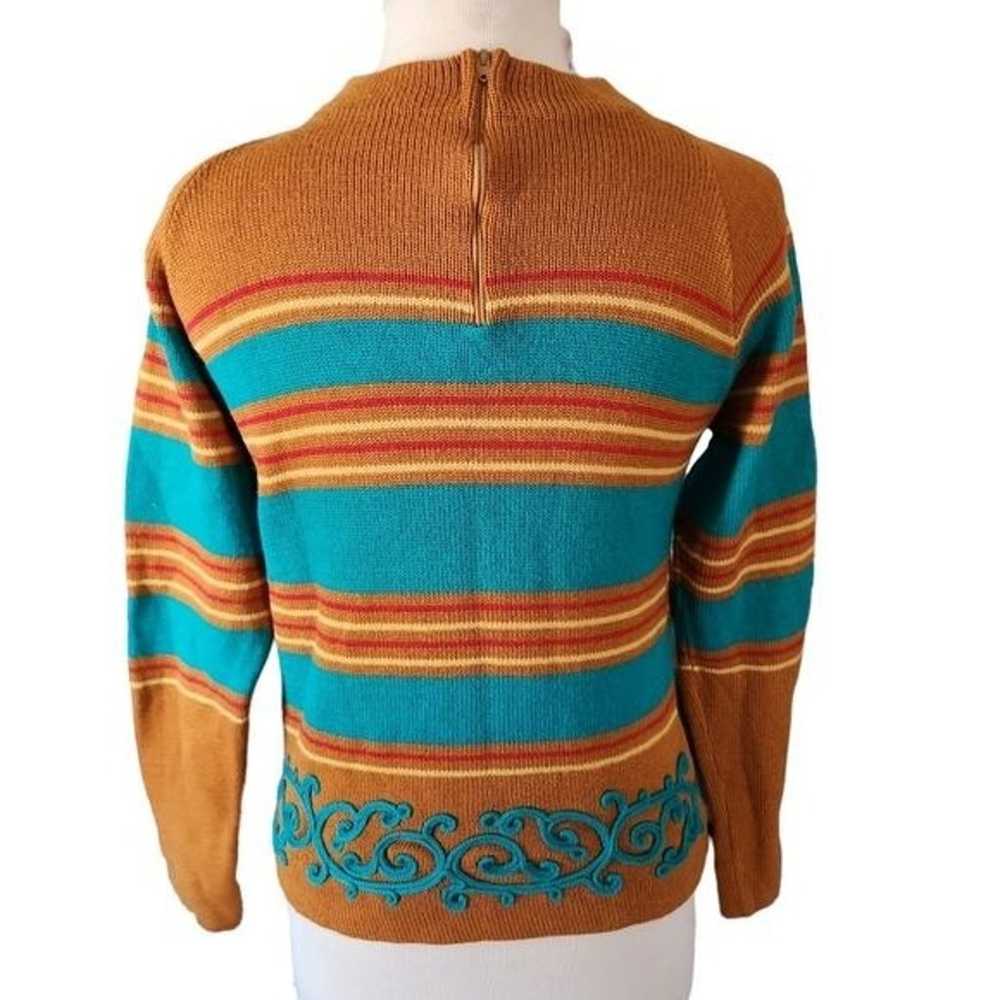 Vintage Darlene Small 70s Wool Striped Colorful S… - image 5
