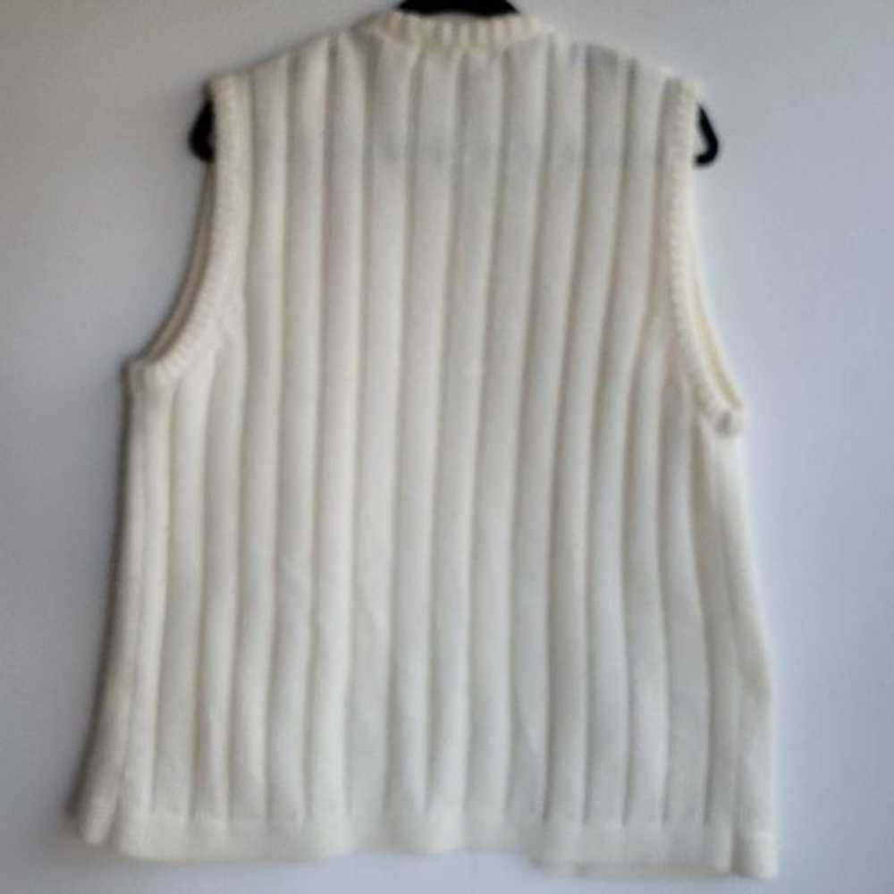 Emporium-Capwell vintage cream sweater vest sz La… - image 2