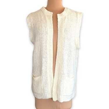 Vintage Collectables Vest Off White Cardigan Swea… - image 1