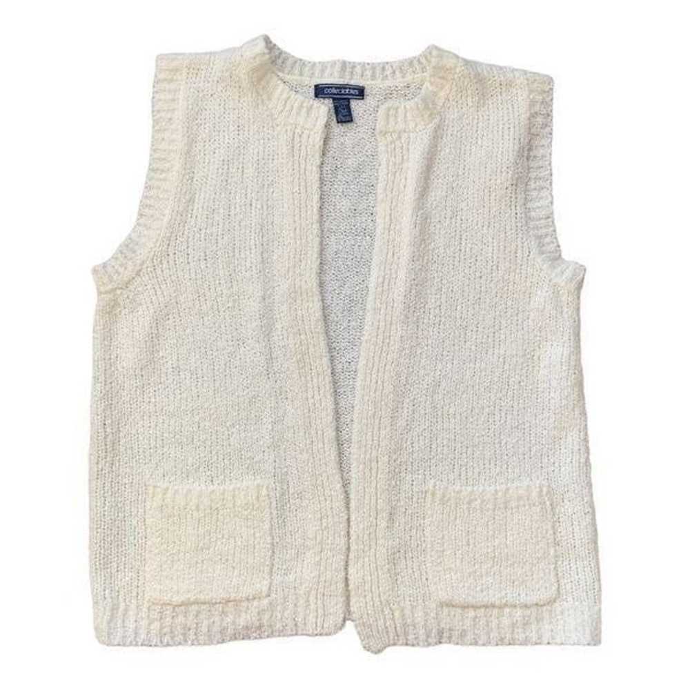 Vintage Collectables Vest Off White Cardigan Swea… - image 7