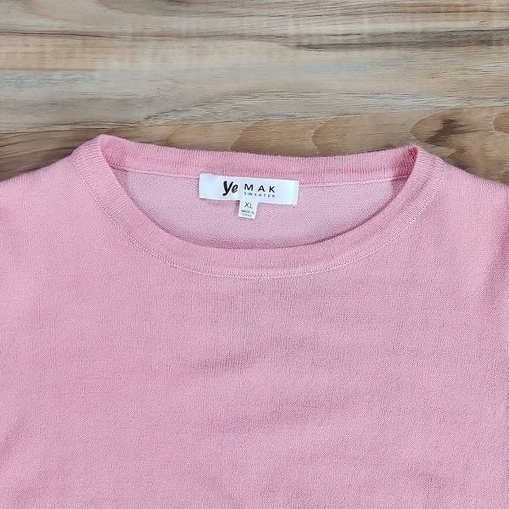 Pink Lightweight Retro Style Short Sleeve Sweater… - image 4