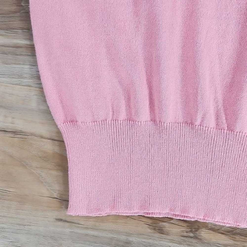 Pink Lightweight Retro Style Short Sleeve Sweater… - image 6