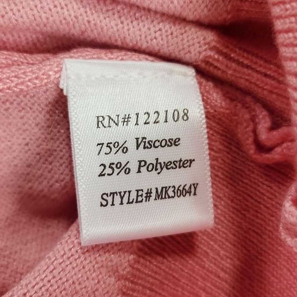 Pink Lightweight Retro Style Short Sleeve Sweater… - image 8