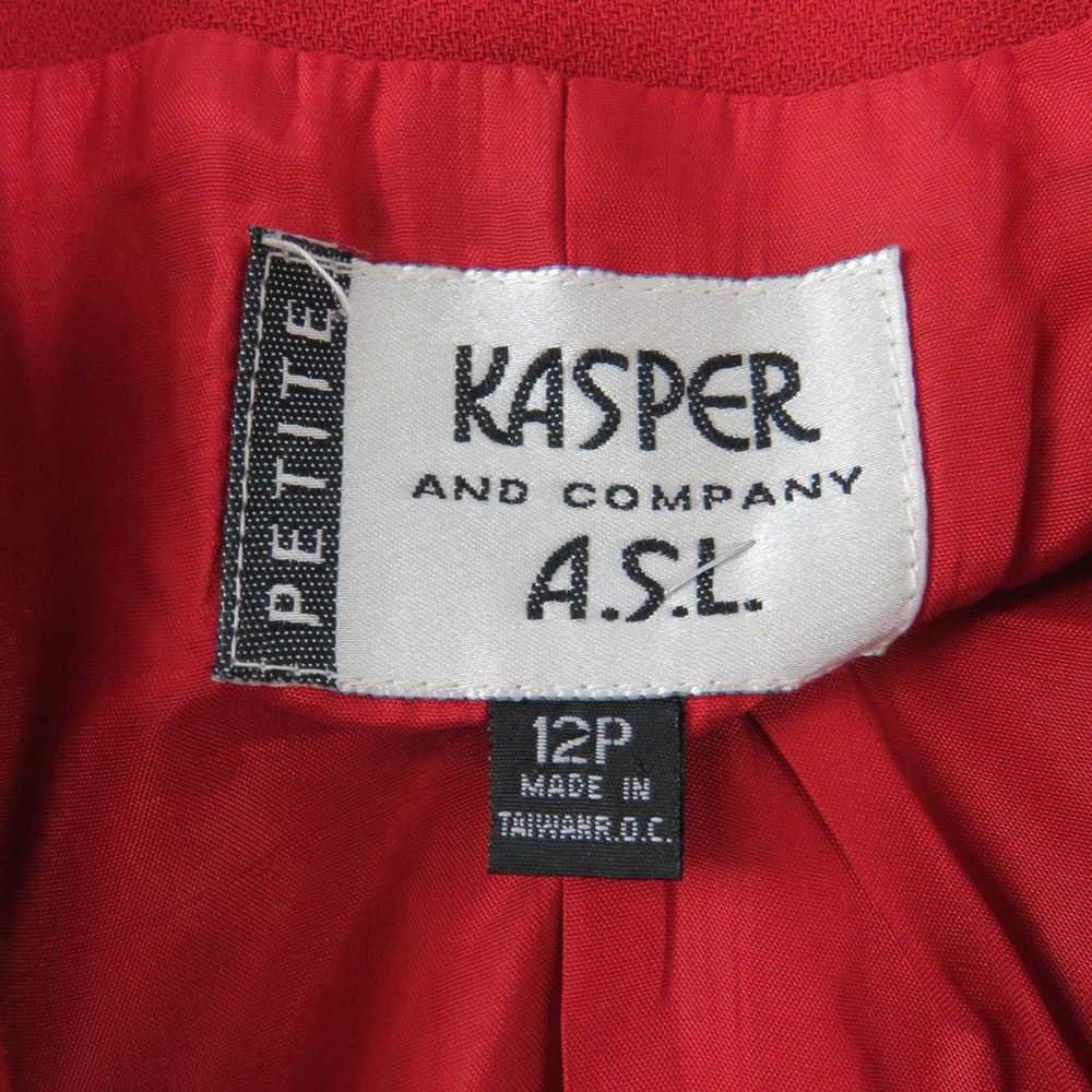 1990s Vintage Kasper Red Blazer Jacket Gold Butto… - image 6
