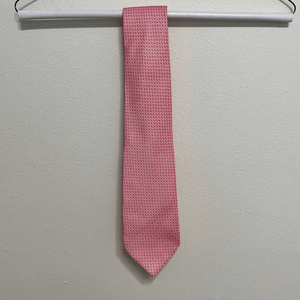 Vintage Hermes Pink silk necktie made in France - image 2