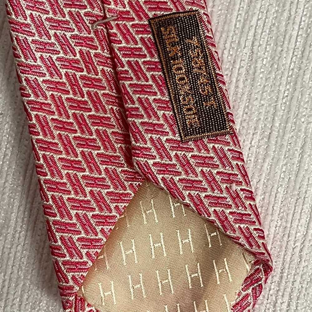 Vintage Hermes Pink silk necktie made in France - image 7