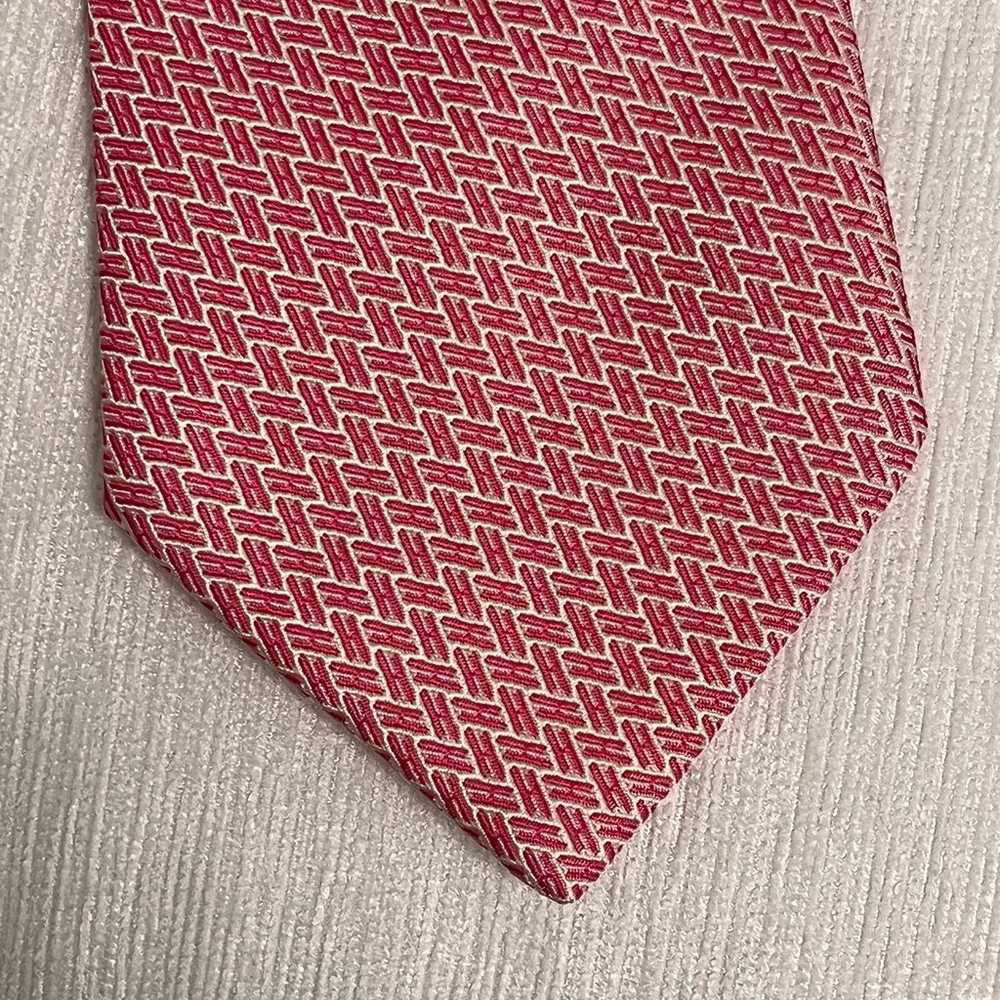 Vintage Hermes Pink silk necktie made in France - image 9
