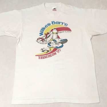 Vintage Wilkes-Barre Triathlon T Shirt L Iron Man… - image 1