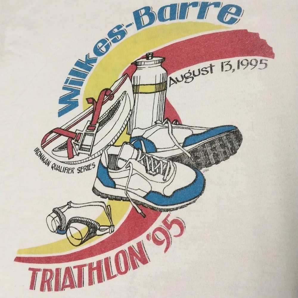 Vintage Wilkes-Barre Triathlon T Shirt L Iron Man… - image 2